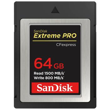 SANDISK Extreme Pro 64GB CFexpress Card SDCFE 1500MB/s R 800MB/s W 4x6 (SDCFE-064G-GN4NN)