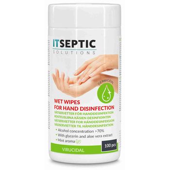 ITSEPTIC Hånddesinfektion Vådservietter Mellem >70% Alkohol 13,5x15cm 100stk (FR0107_SE)