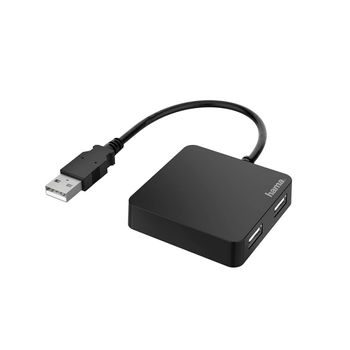 HAMA Hub USB-A 2.0 4x Portar 480 Mbit/s Svart (00200121)