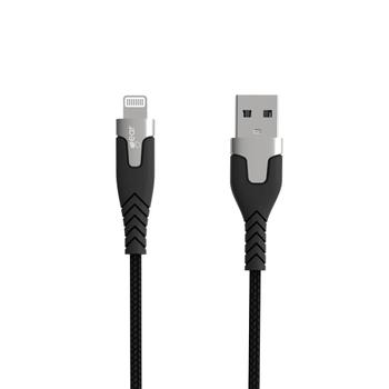 GEAR Ladekabel PRO USB-A til Lightning C89 1.5m Svart Kevlarkabel med Metallkoblinger (665108)