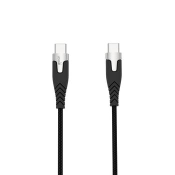 GEAR Ladekabel PRO USB-C til USB-C 2.0 1.5m Svart Kevlarkabel med Metallkoblinger (665111)