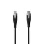 GEAR Ladekabel PRO USB-C til Lightning C94 1.5m Svart Kevlarkabel med Metallkoblinger
