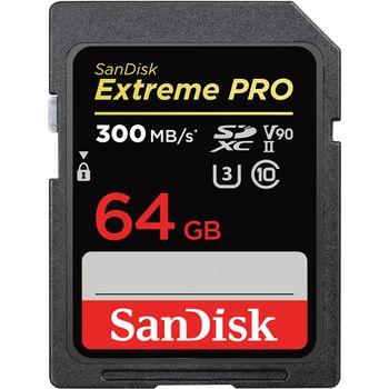 SANDISK Extreme PRO 64GB U3 V90 Class 10 300MBS Read Speed Memory Card (SDSDXDK-064G-GN4IN)