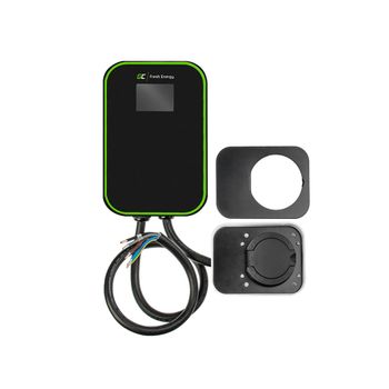 Green Cell LadeBox Elbil med Udtag EV15RFID Typ2 22kW 32A LCD Sort IP66 RFID (EV15RFID)
