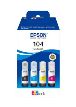EPSON n EcoTank 104 - 4-pack - black, yellow, cyan, magenta - original - ink refill - for EcoTank ET-1810, 2715, 2721, 2810, 2811, 2812, 2814, 2815, 2820, 2821, 2825, 2826, 4800 (C13T00P640)