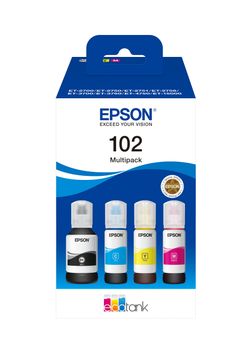 EPSON n 102 Multipack - 4-pack - black, yellow, cyan, magenta - original - ink cartridge - for EcoTank ET-15000, 2750, 2751, 2756, 2850, 2851, 2856, 3850, 4750, 4850, 4856 (C13T03R640)