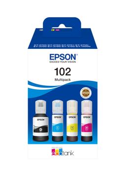 Epson 102 Multipack - 4-pack - svart, gul, cyan, magenta - original - blekkpatron (C13T03R640)