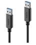 PURELINK USB 3.2 Gen 1 kabel, 5Gbps, 3A, USB-A: Han - USB-A: Han, 1,0m, sort