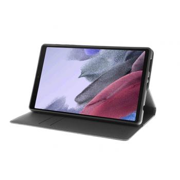 INSMAT Exclusive - Vikbart fodral för mobiltelefon - gummiöverdragen polykarbonat,  borstat läder - svart - för Samsung Galaxy Tab A7 Lite (652-1263)