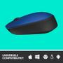 LOGITECH h M171 - Mouse - right and left-handed - wireless - 2.4 GHz - USB wireless receiver - black, blue (910-004640)