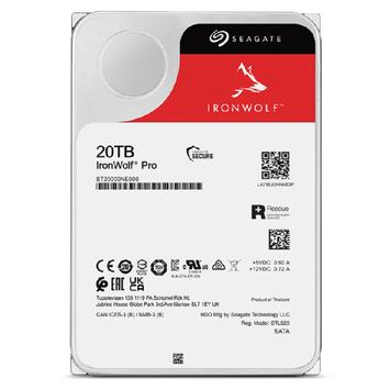 Seagate IronWolf Pro NAS 20TB Hard Drive, 3.5", 256MB, SATA 6Gb/s, 7200rpm (ST20000NE000)
