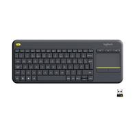 Logitech Wireless Touch Keyboard K400 Plus - tastatur - QWERTY - US International - svart Inn-enhet
