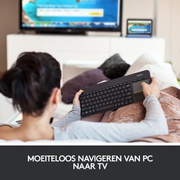 Logitech Wireless Touch Keyboard K400 Plus - tastatur - QWERTY - US International - svart Inn-enhet (920-007145)