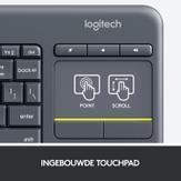 Logitech Wireless Touch Keyboard K400 Plus - tastatur - QWERTY - US International - svart Inn-enhet (920-007145)