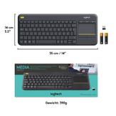 Logitech Wireless Touch Keyboard K400 Plus - tastatur - QWERTY - US International - svart Inn-enhet (920-007145)