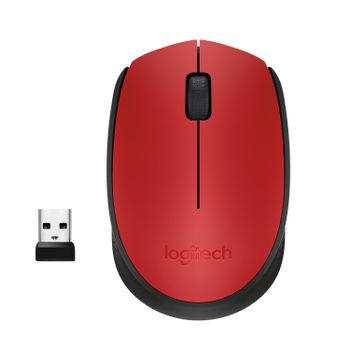 LOGITECH h M171 - Mouse - wireless - 2.4 GHz - USB wireless receiver - black, red (910-004641)