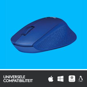 LOGITECH M330 Silent Plus - Mus - Optisk - 3 knapper - Blå (910-004910)