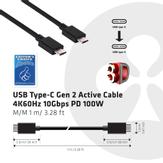 Club 3D CAC-1522 - USB type C-kabel - 24 pin USB-C til 24 pin USB-C - 80 cm (CAC-1522)