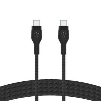 BELKIN BOOSTCHARGE USB-C TO C 2.0 BRAIDED SILICONE 3M BLACK CABL (CAB011BT3MBK)