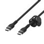 BELKIN BOOSTCHARGE USB-C TO C 2.0 BRAIDED SILICONE 3M BLACK CABL (CAB011BT3MBK)