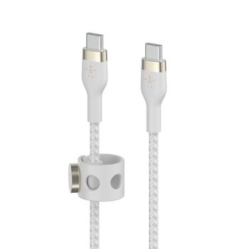 BELKIN BOOSTCHARGE USB-C TO C 2.0 BRAIDED SILICONE 1M WHITE CABL (CAB011BT1MWH)