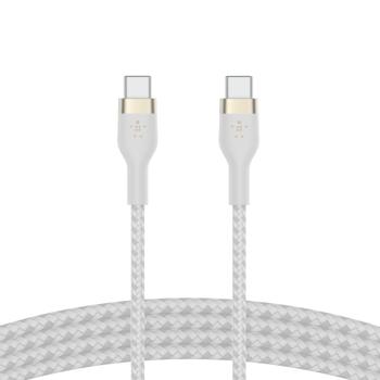 BELKIN BOOSTCHARGE USB-C TO C 2.0 BRAIDED SILICONE 3M WHITE CABL (CAB011BT3MWH)