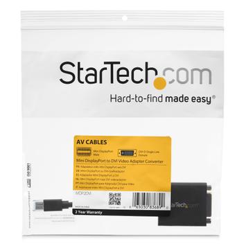 StarTech Mini DisplayPort to DVI Adapter - 1920x1200 – Thunderbolt 2 – mDP to DVI Converter for Your Mini DP MacBook or PC (MDP2DVI) - DVI-adapter - 10.2 cm (MDP2DVI)