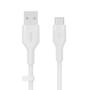 BELKIN BOOSTCHARGE USB-A TO USB-C SILICONE CABLE 1M WHITE
