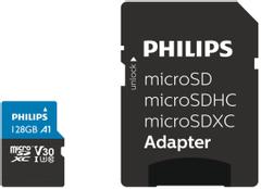 PHILIPS Micro SDXC Card 128GB Class 10 UHS-I U3 incl. Adapter
