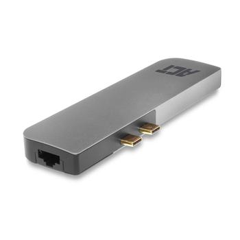 ACT USB-C - Thunderbolt 3 multiport adapter 4K HDMI USB-A USB-Cethernet mem.card PD100W USB-C (AC7044)