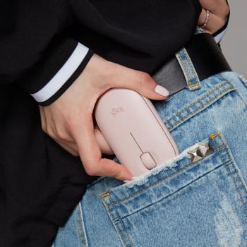 Logitech Pebble M350 - mus - Bluetooth,  2.4 GHz - rosa (910-005717)