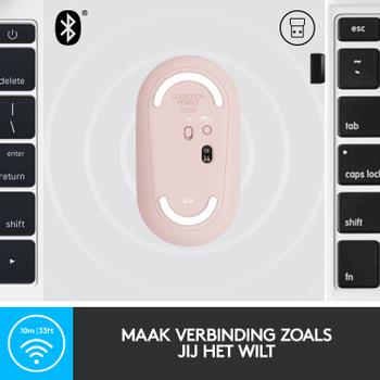 Logitech Pebble M350 - mus - Bluetooth,  2.4 GHz - rosa (910-005717)