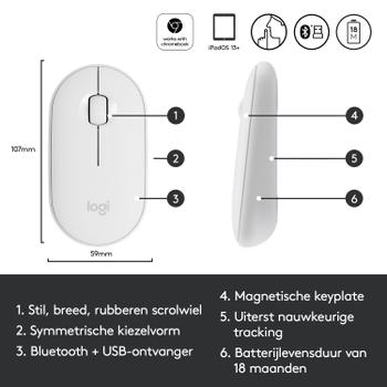 LOGITECH PEBBLE M350 WIRELESS MOUSE OFF WHITE WRLS (910-005716)