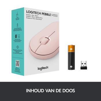 Logitech Pebble M350 - mus - Bluetooth,  2.4 GHz - rosa (910-005717)