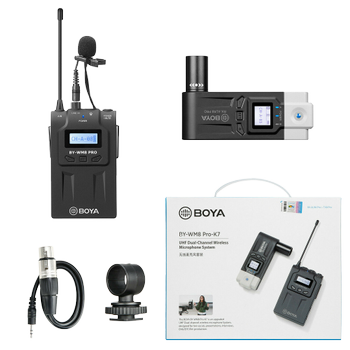 BOYA Wireless Mic, UHF Dual-Channel Wireless Microphone System (BY-WM8 PRO-K7)