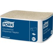 TORK Dispenserserviet, Tork N1 Advanced, 1-lags, fast fold, 32x30cm, natur, genanvendt papir