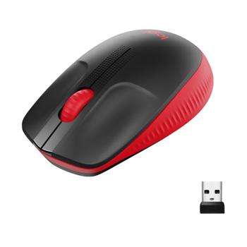 LOGITECH h M190 - Mouse - optical - 3 buttons - wireless - USB wireless receiver - red (910-005908)