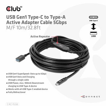 CLUB 3D Usb Gen1 Type-C To Type-A (CAC-1538)