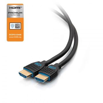 C2G G 6ft 4K HDMI Cable with Ethernet - Premium Certified - High Speed - 60Hz - HDMI cable with Ethernet - HDMI male to HDMI male - 1.83 m - shielded - black - 4K support (50182)