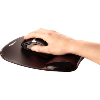 FELLOWES Crystal Gel Mouse Pad and Wrist Rest Black 9112101 (9112101)