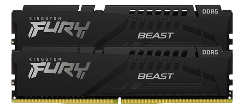 KINGSTON FURY Beast - DDR5 - Kit - 32 GB: 2 x 16 GB - DIMM 288-PIN - 5600 MHz / PC5-44800 - CL40 - 1.25 V - ungepuffert - on-die ECC - Schwarz (KF556C40BBK2-32)