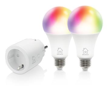 DELTACO SMART HOME, starter kit with two RGB bulbs and one plug (SH-KIT01)