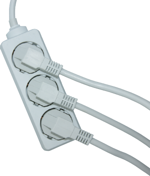 Elivi Strømskinne 3 uttak 1,5m Hvit , Jordet , u/bryter (ELV-SS3UB-015)