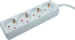 Elivi Strømskinne 4 uttak 1,5m Hvit , Jordet , u/bryter