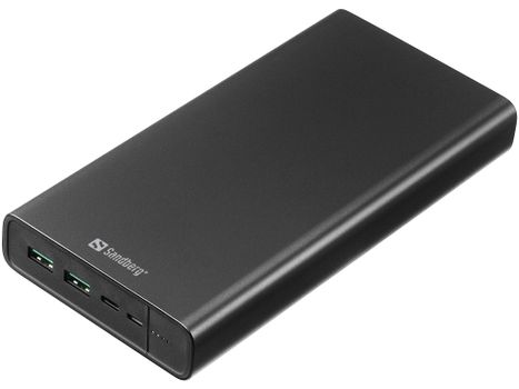 Sandberg Powerbank USB-C PD 100W 38400mAh - fulladet på 1.5 time