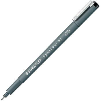 STAEDTLER Pigment Liner Pen 0.3mm Line Black (Pack 10) - 30803-9 (308 03-9)