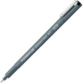 STAEDTLER Pigment Liner Pen 0.1mm Line Black (Pack 10) - 30801-9 (308 01-9)