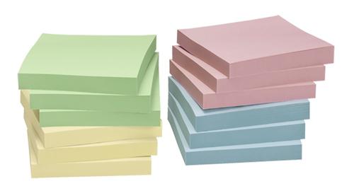 INFO NOTES viestilappu eko 75x75mm värilajitelma 12x100kpl (5654-88BOX)