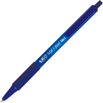 BIC SoftFeel Clic Retractable Ballpoint Pen 1mm Tip 0.32mm Line Blue (Pack 12) - 8373982 (8373982)