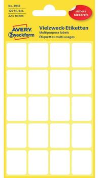 AVERY Etikett AVERY manuell 18x22mm hvit (120) (3043)